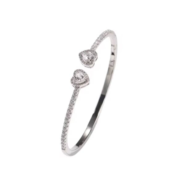 DOUBLE HEART BANGLE