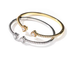 DOUBLE HEART BANGLE
