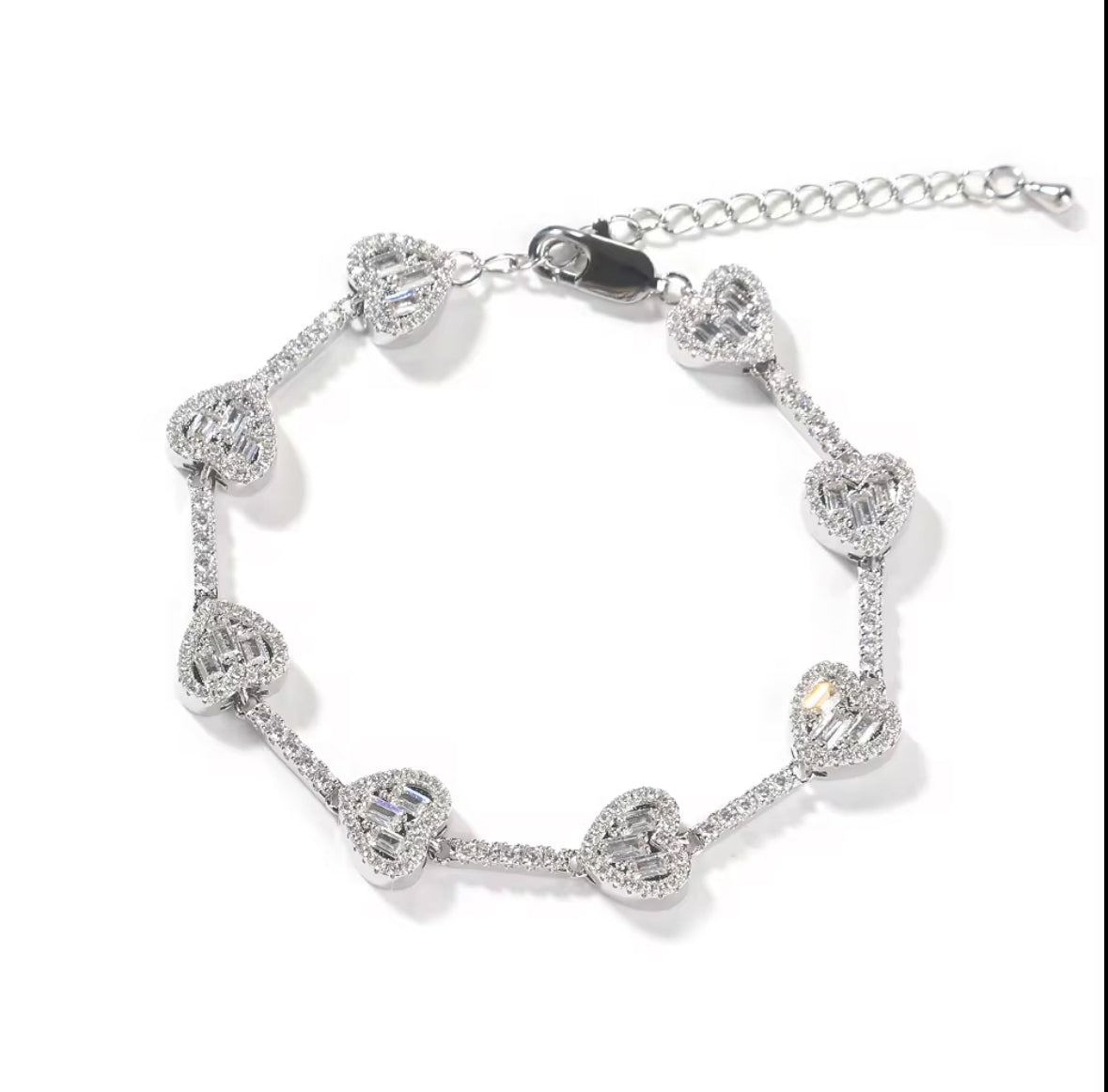 TRIPLE HEART TENNIS BRACELET